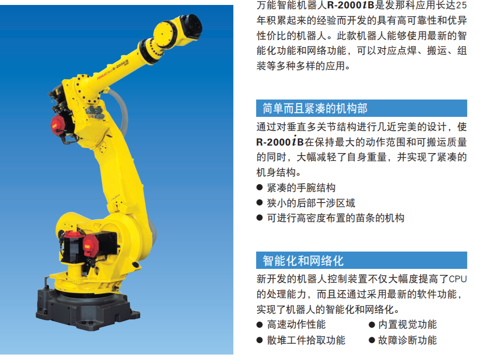 R-2000iB/165F|裝配 噴涂及涂裝 上下料 材料加工